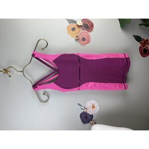 Lululemon Energy Hyper Stripe Pink Raspberry Sleeveless Active Tank - Size - 2